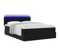 vidaXL Cadre de lit Ottoman avec Matelas Noir 140x190 cm Velours