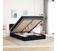 vidaXL Cadre de lit Ottoman avec Matelas Noir 140x200 cm Velours, Cadre de lit, Cadre de lit rembourré, Cadre de lit Ottoman Simple