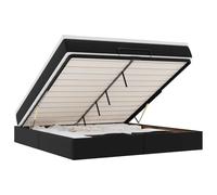 Vidaxl Cadre De Lit Ottoman Avec Matelas Noir 160x200 Cm Similicuir Noir
