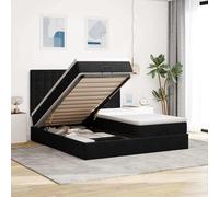 VidaXL Cadre de lit ottoman avec matelas noir 200x200cm velours cadre de lit vid