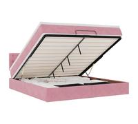 vidaXL Cadre de lit Ottoman avec Matelas Rose 160x200 cm Velours