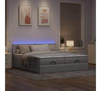 VidaXL Cadre de lit ottoman avec matelas taupe 200x200cm tissu Gris