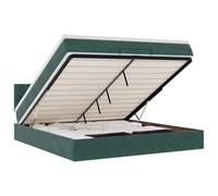 vidaXL Cadre de lit ottoman avec matelas vert foncé 160 x 200 cm, cadre de lit, cadre de lit ottoman, cadre de lit avec rangement sous le lit