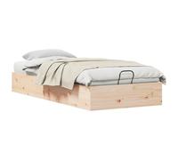 vidaXL Cadre de lit ottoman avec rangement 2 pcs Naturel 70 x 190 cm, Grand espace de rangement, lit moderne avec levage à gaz, cadre en bois, la solution élégante pour l'organisateur de chambre conte