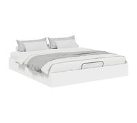 vidaXL Cadre de lit Ottoman avec Stockage Blanc 193 x 120 x 25 cm, Meubles de Chambre Modernes, lit Ottoman rectangulaire, Gain de Place, Design stylé, Pratique avec Rangement