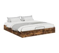 vidaXL Cadre de lit ottoman avec stockage Chêne fumé 193 x 120 x 25 cm