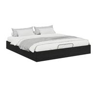 vidaXL Cadre de lit ottoman avec stockage Chêne noir 193 x 120 x 25 cm