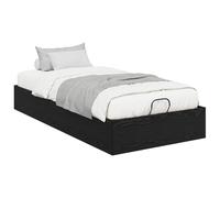 vidaXL Cadre de lit Ottoman avec Stockage Chêne Noir 193 x 120 x 25 cm, Meubles de Chambre Modernes, lit Ottoman rectangulaire, Gain de Place, Design stylé, Pratique avec Rangement