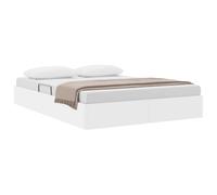 vidaXL Cadre de lit Ottoman Blanc Pur 140 x 200 cm Simili Cuir