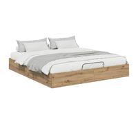 vidaXL Cadre de lit ottoman Chêne artisan 193 x 120 x 25 cm, Chambre avec un design rectangulaire moderne, des couleurs neutres comme beige clair et un mobilier minimaliste pour une ambiance relaxante