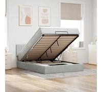 vidaXL Cadre de lit Ottoman et Matelas Gris Clair 140x190 Velours