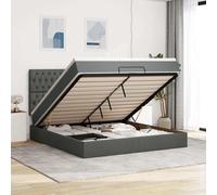 VidaXL Cadre de lit ottoman et matelas gris clair 160x200cm tissu cadre de lit v