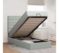 vidaXL Cadre de lit ottoman et matelas gris clair 90x200 cm velours, cadre de lit, cadre de lit rembourré, cadre de lit 3313589 Gris