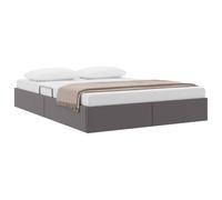 vidaXL Cadre de lit Ottoman Gris 140 x 190 cm Simili Cuir
