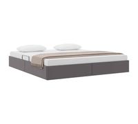 vidaXL Cadre de lit Ottoman Gris 180 x 200 cm Simili Cuir