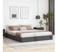 vidaXL Cadre de lit Ottoman Gris 180 x 200 cm Simili Cuir