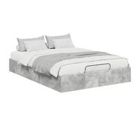 vidaXL Cadre de lit Ottoman Gris béton 120 x 190 cm Bois d'ingénierie, Meubles de Chambre Modernes, lit Ottoman rectangulaire, Gain de Place, Design stylé, Pratique avec Rangement