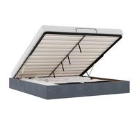 vidaXL Cadre de lit Ottoman Gris foncé 160x200 cm Velours, Rangement sous le lit