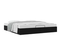 vidaXL Cadre de lit Ottoman Noir King Size Simili Cuir, Lit King Size avec Rangement Ottoman, Design Moderne, Compact, en Simili Cuir pour Chambre Zen