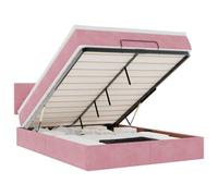 vidaXL Cadre de lit ottoman en velours avec matelas 140x200 cm Rose