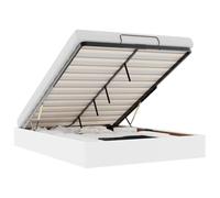 vidaXL Cadre de lit Ottoman sans Matelas Blanc 140x190 cm Similicuir, Cadre de lit, Cadre de lit rembourré, Cadre de lit Ottoman Double