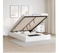 vidaXL Cadre de lit Ottoman sans matelas simili cuir 140x200 cm Blanc