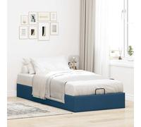 vidaXL Cadre de lit ottoman sans matelas bleu 80x200 cm tissu