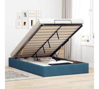 Vidaxl Cadre De Lit Ottoman Sans Matelas Bleu Foncé 120x200 Cm Velours Bleu