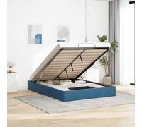 vidaXL Cadre de lit Ottoman sans Matelas Bleu foncé 140x200 cm Velours