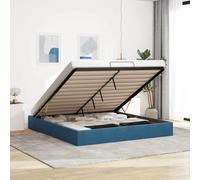vidaXL Cadre de lit Ottoman sans Matelas Bleu foncé 200x200 cm Velours, Cadre de lit, Cadre de lit Ottoman, Cadre de lit avec Rangement sous Le lit