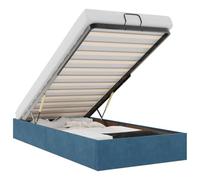 Vidaxl Cadre De Lit Ottoman Sans Matelas Bleu Foncé 90x200 Cm Velours Bleu