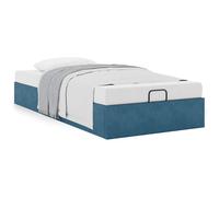 Vidaxl Cadre De Lit Ottoman Sans Matelas Bleu Foncé 90x200 Cm Velours Bleu