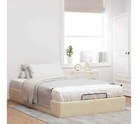 vidaXL Cadre de lit ottoman sans matelas crème 120x200 cm tissu