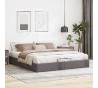 Vidaxl Cadre De Lit Ottoman Sans Matelas Gris 180x200 Cm Similicuir Gris