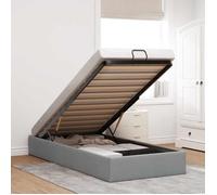 vidaXL Cadre de lit ottoman sans matelas gris clair 100x200 cm tissu, cadre de lit, cadre de lit rembourré, cadre de lit 3310854