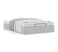 vidaXL Cadre de lit ottoman en velours, rangement sous le lit — 120x200 cm gris clair