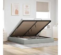 vidaXL Cadre de lit Ottoman sans Matelas Gris Clair 180x200 cm Velours, Cadre de lit, Cadre de lit Ottoman, Cadre de lit avec Rangement sous Le lit