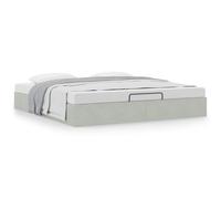 vidaXL Cadre de lit ottoman 200x200 cm sans matelas velours gris clair