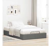 Vidaxl Cadre De Lit Ottoman Sans Matelas Gris Foncé 120x190 Cm Tissu Gris
