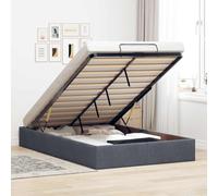 Vidaxl Cadre De Lit Ottoman Sans Matelas Gris Foncé 120x190 Cm Velours Gris