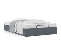 Vidaxl Cadre De Lit Ottoman Sans Matelas Gris Foncé 120x190 Cm Velours Gris