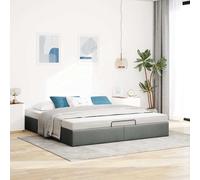 Vidaxl Cadre De Lit Ottoman Sans Matelas Gris Foncé 160x200 Cm Tissu Gris