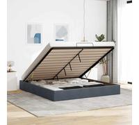 vidaXL Cadre de lit Ottoman sans Matelas Gris foncé 200x200 cm Velours, Cadre de lit, Cadre de lit Ottoman, Cadre de lit avec Rangement sous Le lit