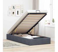 vidaXL Cadre de lit ottoman sans matelas gris foncé 90x190 cm velours, cadre de lit, cadre de lit ottoman, cadre de lit avec