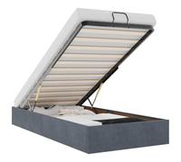 Vidaxl Cadre De Lit Ottoman Sans Matelas Gris Foncé 90x190 Cm Velours Gris