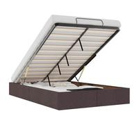 vidaXL Cadre de lit Ottoman sans Matelas Marron foncé 120x190 cm Tissu, Cadre de lit, Cadre de lit rembourré, Cadre de lit Ottoman Double