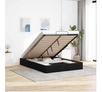 Vidaxl Cadre De Lit Ottoman Sans Matelas Noir 140x190 Cm Tissu Noir