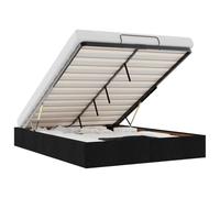 vidaXL Cadre de lit Ottoman sans Matelas Noir 140x200 cm Tissu, Cadre de lit, Cadre de lit rembourré, Cadre de lit Ottoman Double