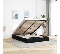 vidaXL Cadre de lit Ottoman sans Matelas Noir 140x200 cm Tissu, Cadre de lit, Cadre de lit rembourré, Cadre de lit Ottoman Double