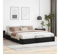 Cadre de lit Ottoman sans Matelas Noir 180x200 cm Similicuir, vidaXL